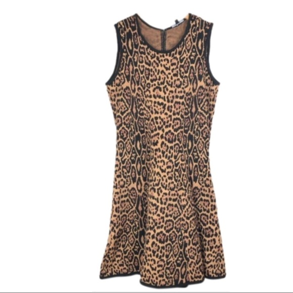 Pink Tartan Leopard Print Knit Dress - Picture 1 of 10